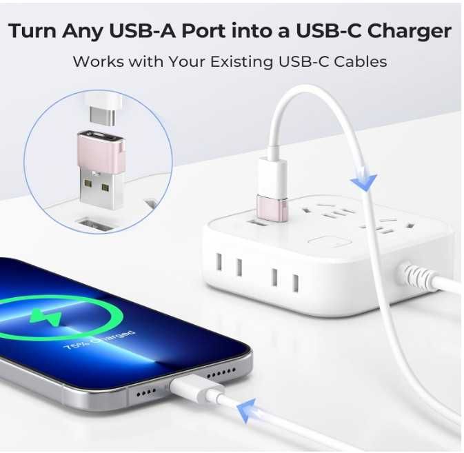 Adapter USB C do USB A kolor różowy Basesailor
