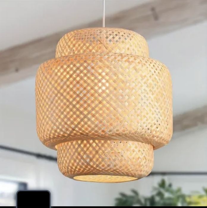 Candeeiro IKEA SINNERLIG Bambu, feito à mão, Ø50 cm