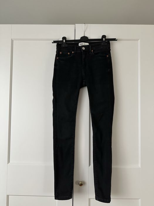 Jeansy rurki skinny jeans Zara xs 34 czarne moon black