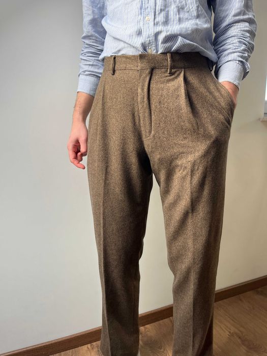 Wełniane męskie spodnie 100% virgin wool L-XL 34/46R Ralph Lauren