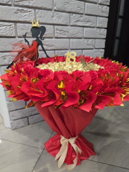 Bukiet z róż mydlanych I Ferrero Rocher.