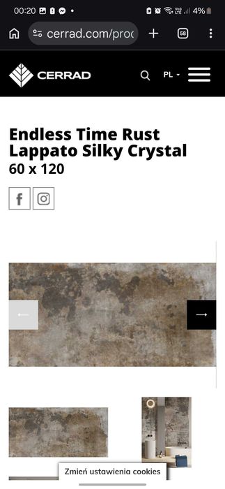 Płytka cerad endless time rust silky cristal bardzo tanio!