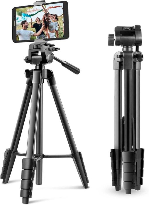 UBeesize Statyw do aparatu, 163 cm, przenośny, z pilotem zdalnego sterowania i uchwytem na telefon,