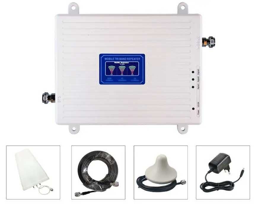 GSM репітер 3 діапазону 900 1800 2100, підсилювач зв'язку 3G 4G LTE