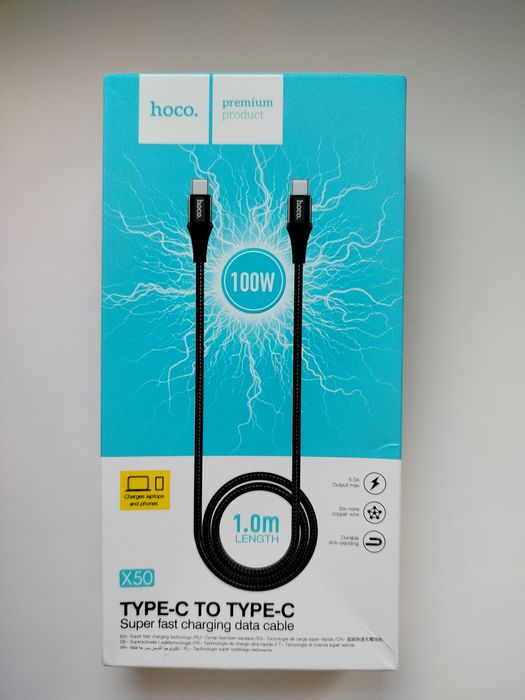 Hoco кабель Type-C 100W (1м) Новий
