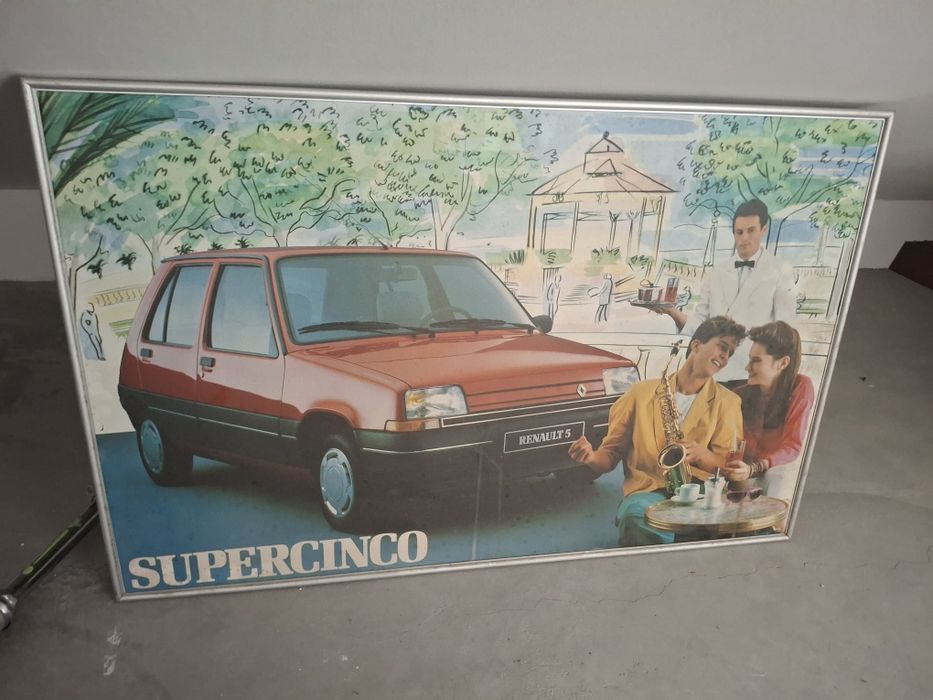 Renault 5 super cinco grande cartaz publicitário stand r5