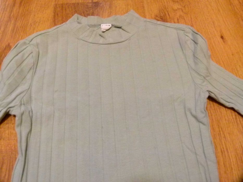 rozm 140 Shein sukienka w prążki dopasowana kolor blady seledynowy