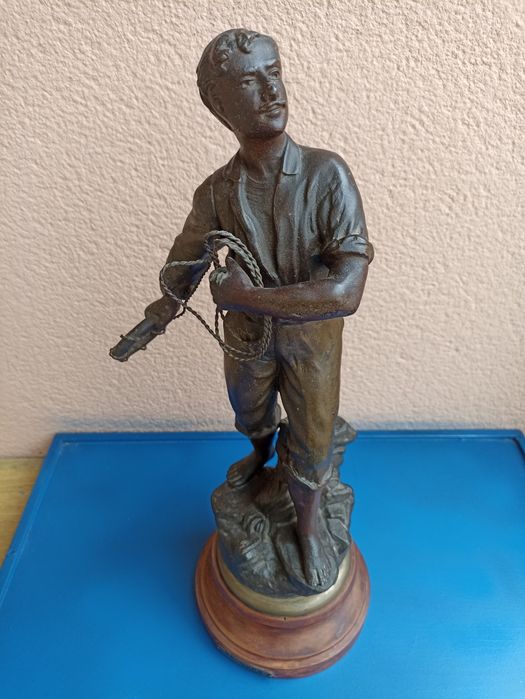 Estatueta escultura "Secours" (Resgate) Charles Ruchot 1880-1925
