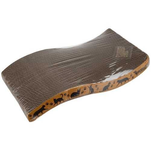 Drapak kartonowy dla kota poziomy z kocimiętką z kartonu