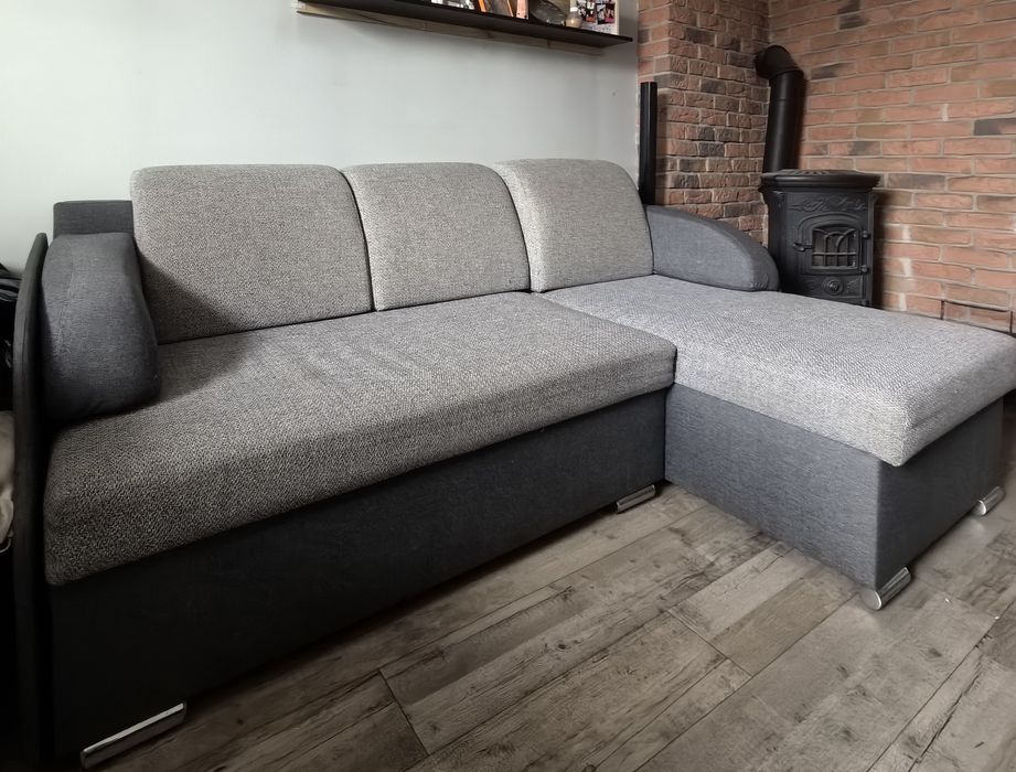 Zarezerwowana Oddam za darmo rogówka narożnik kanapa szara