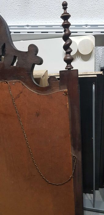 Espelho antigo moldura madeira talhada