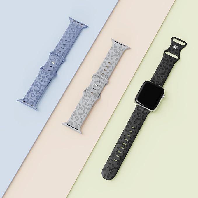 Bransoletki Apple Watch 38 mm - 3 szt. silikon, panterka
