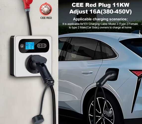 Wallbox Carregador Parede -  7 / 11 ou 22 kw - SEM CABO - C/ WI-FI