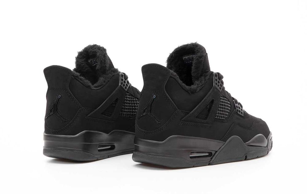 Мужские зимние кроссовки с мехом Nike Air Jordan 4 "Black Cat" Winter
