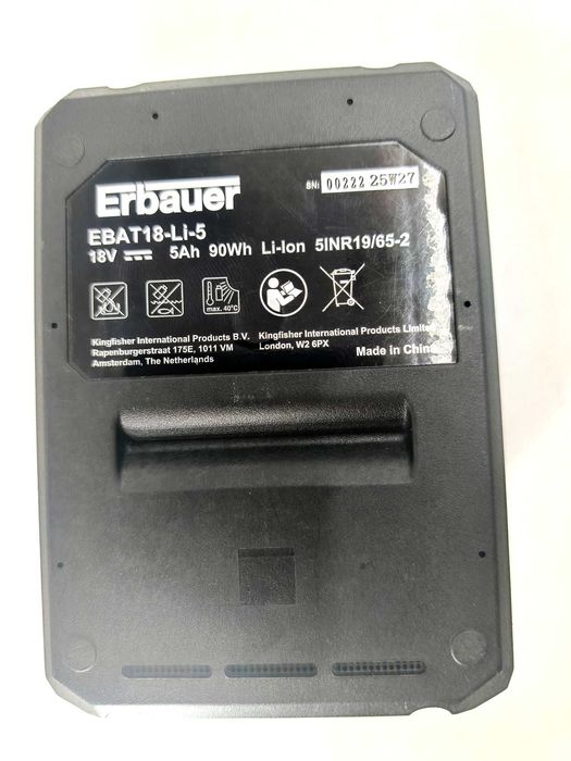 Akumulator bateria erbauer 18v 5.0ah ext keep cool ebat18-li-5