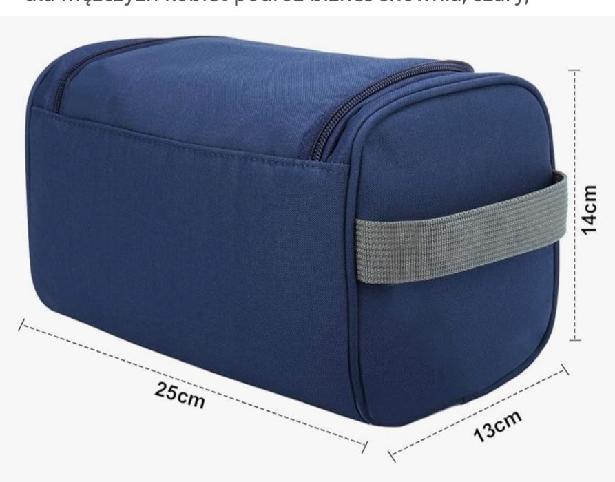 Podróżna kosmetyczka z haczykiem szara