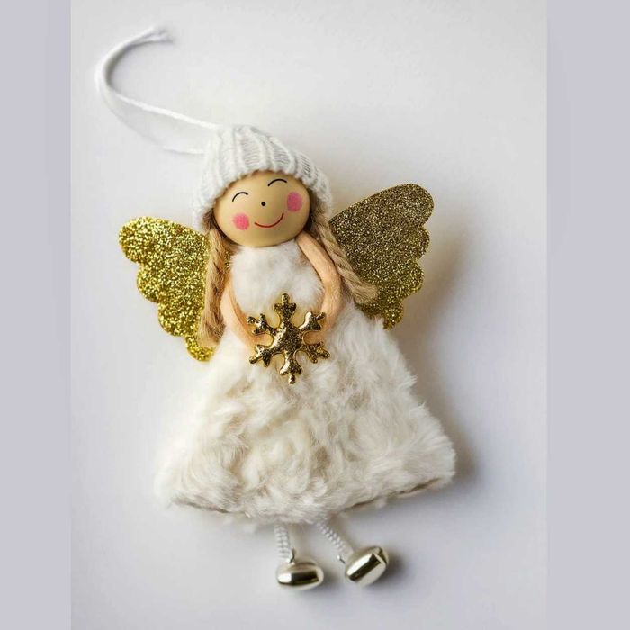 Ёлочная игрушка Куколка-Ангелочек 12×8 см, новогоднее украшение