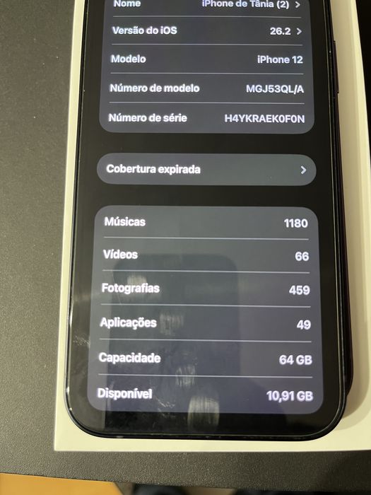 iPhone 12 preto com garantia e 92% de bateria