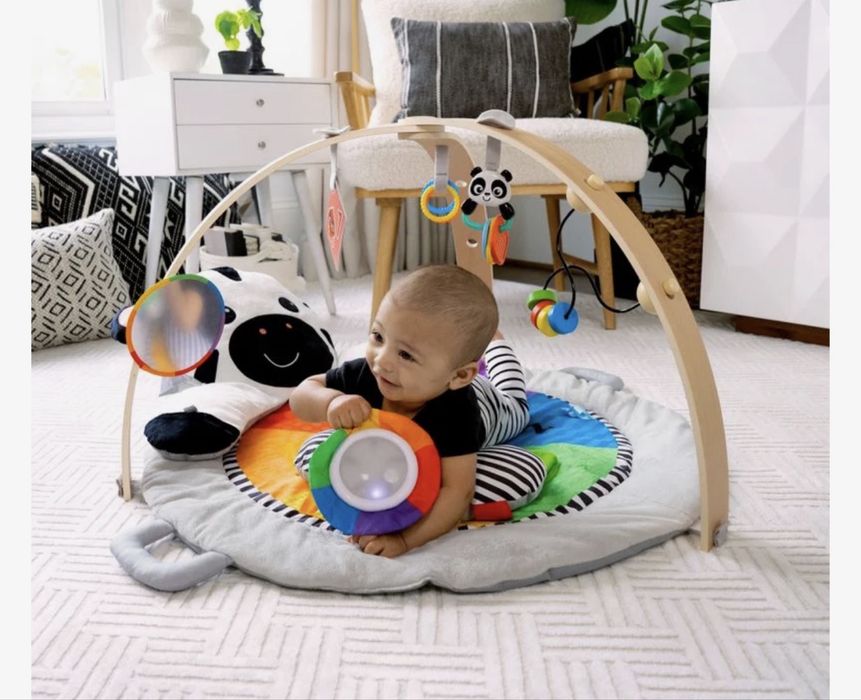 Розвиваючий килимок якісний  Baby Einstein "Zen’s Activity Milestones", дитячий розвиваючий коврик