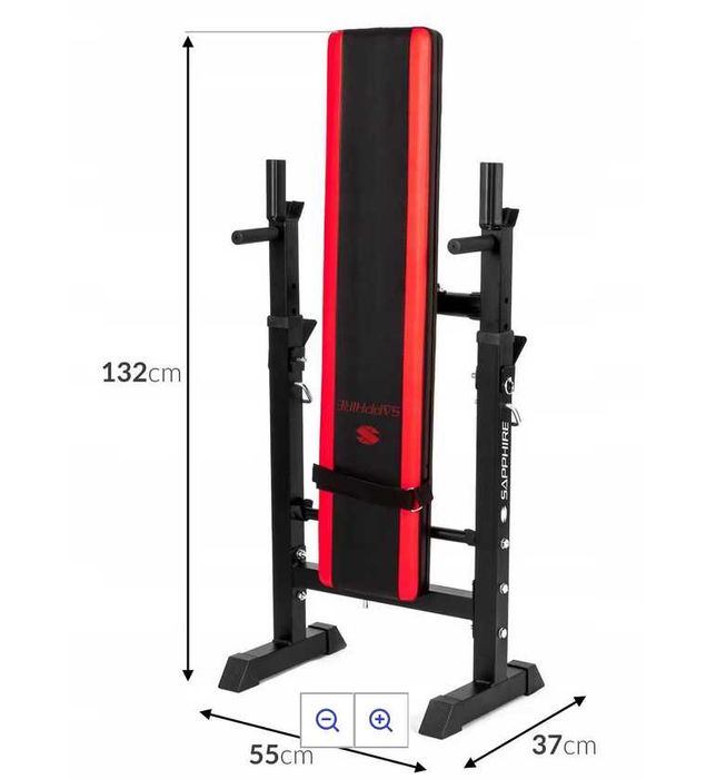 Ławka ławeczka składana do ćwiczeń plus gryf 48kg obciążenie siłownia