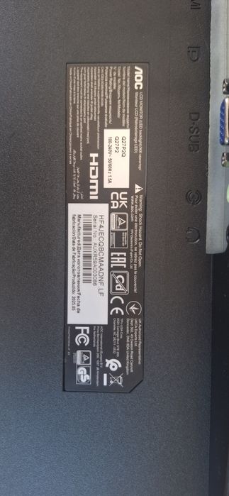 Monitor AOC Q27P2Q 27" IPS QHD 2K 2560x1440 – 75Hz