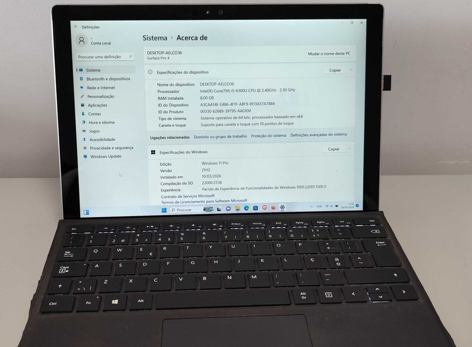 Portatil surface pro 4