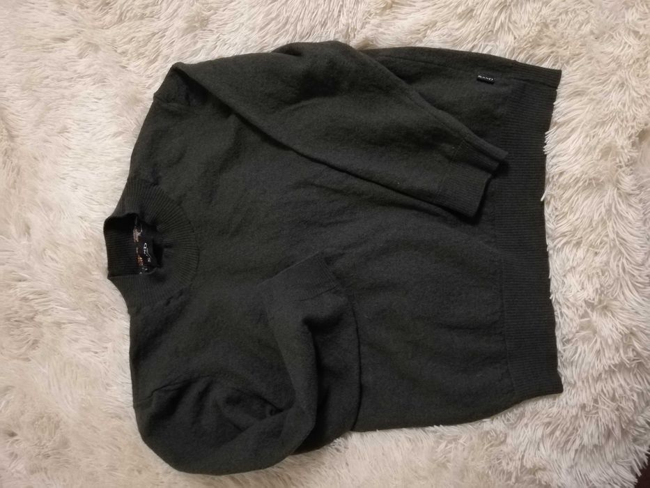 sweter Sand 100% merino wool S M 36 38 zielony