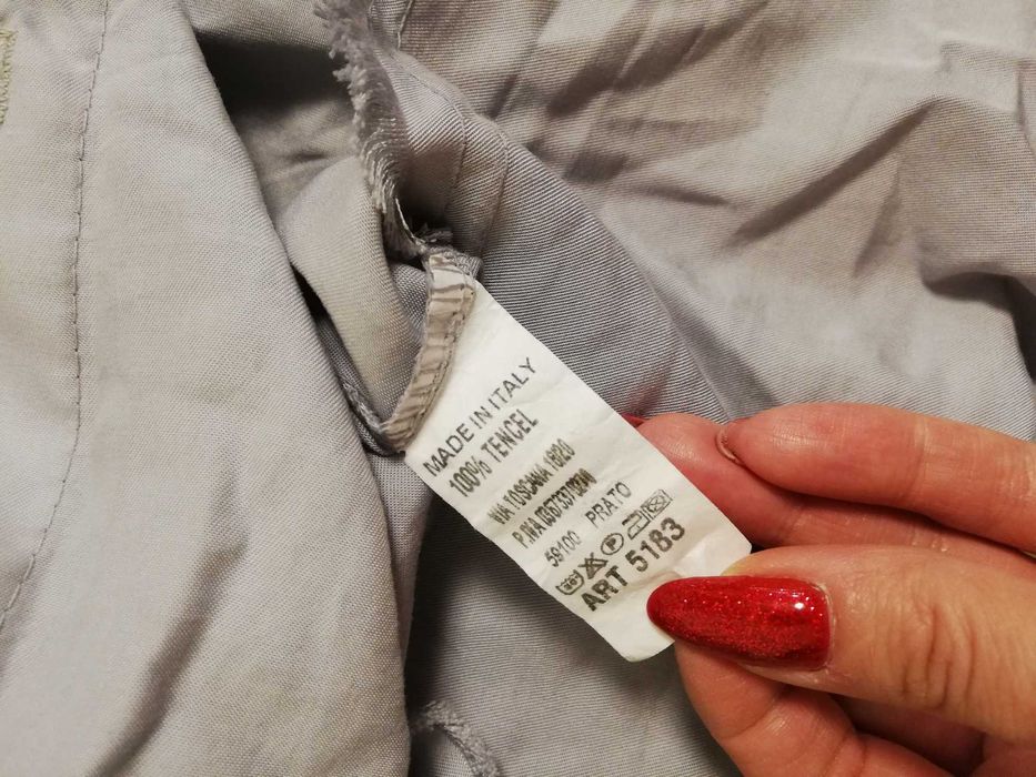 bluzka koszulowa M 38 L 40  jedwab rayon Made in Italy  szara oversize