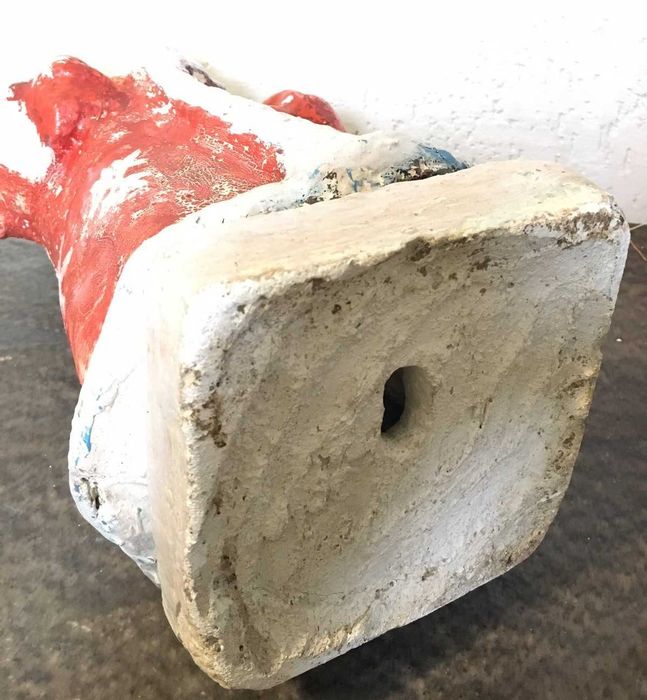 Редкий Антикварный Дед Мороз (49 см) — Гипсовая Копилка, 40-50 годов