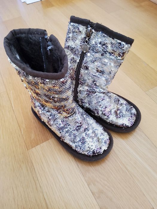 Kozaki/ botki całe w złotych cekinach Stuart Weitzman