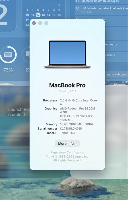 Macbook Pro 16-inch touchbar