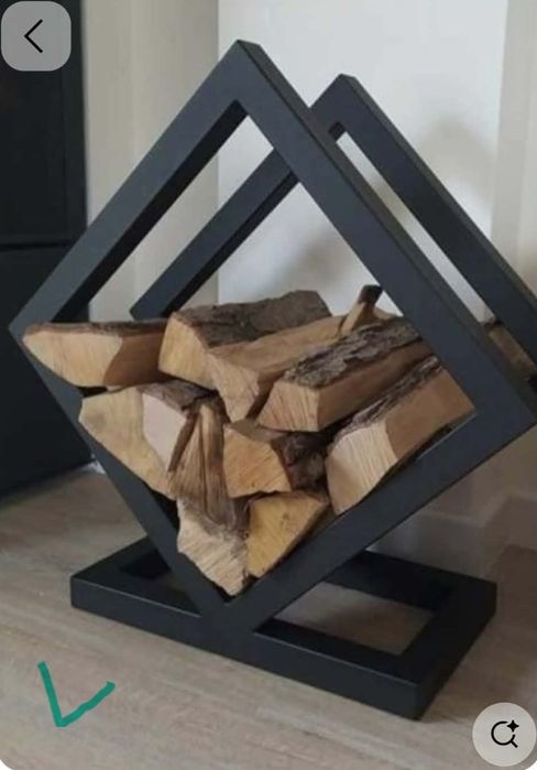 Stojak na drewno kominkowe loft, industrialny, jednolity spawany drewutnia