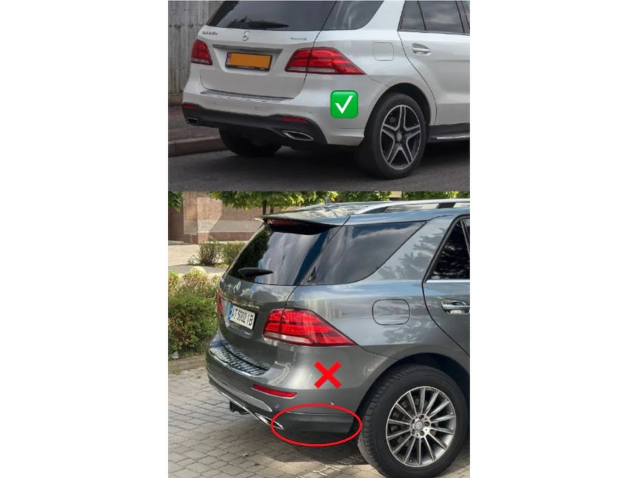 Mercedes GLE/ML сlass W166 Задній дифузор для GLE дизайн GLE63 Black