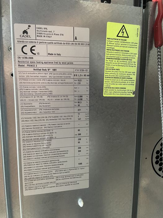 Salamandra Pellets CADEL srl Prince 3