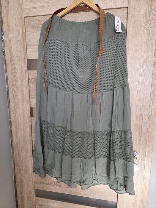 Spódnica damska z wiskozy, długość 90 cm