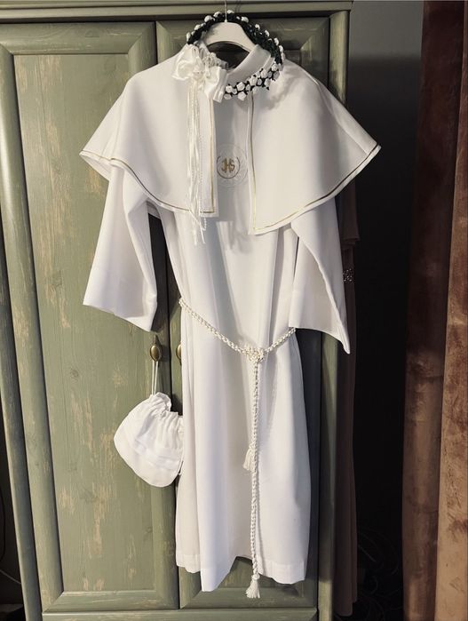 Alba komunijna+wianek, rękawiczki, torebka