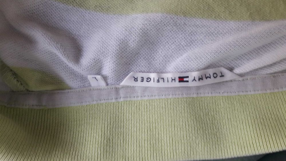 Koszulka polo damska Tommy Hilfiger biało zielona