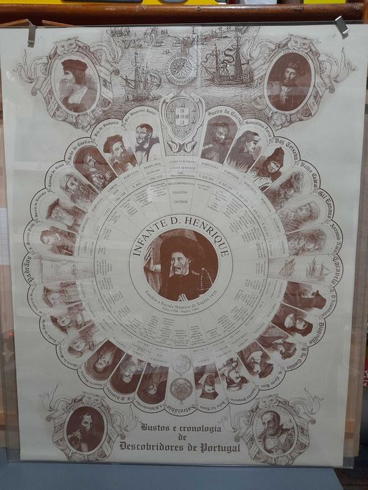 Quadro/Moldura acrílico d Bustos e cronologia Descobridores d Portugal