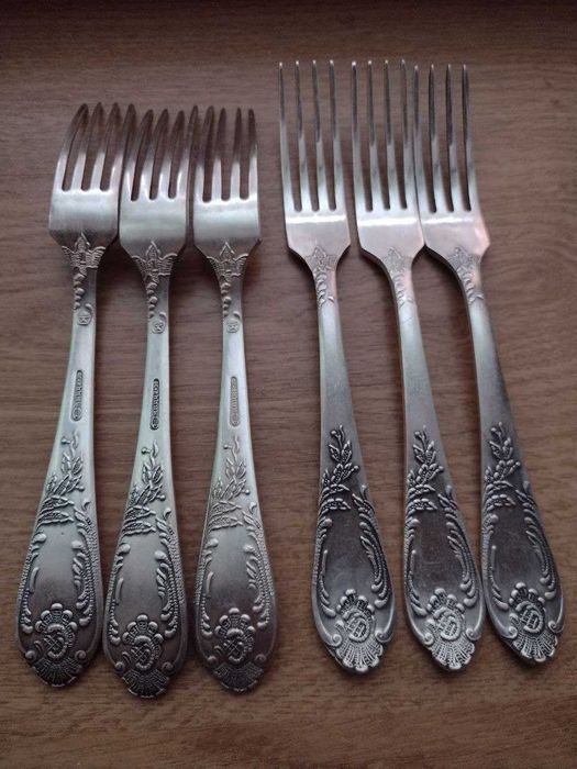 Веделки, набір 6шт, мельхіор