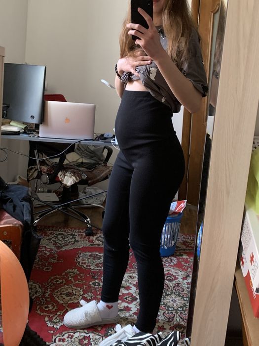 Лосини + велосипедки для вагітних в рубчик. (Укр розмір 44 95-98 см)