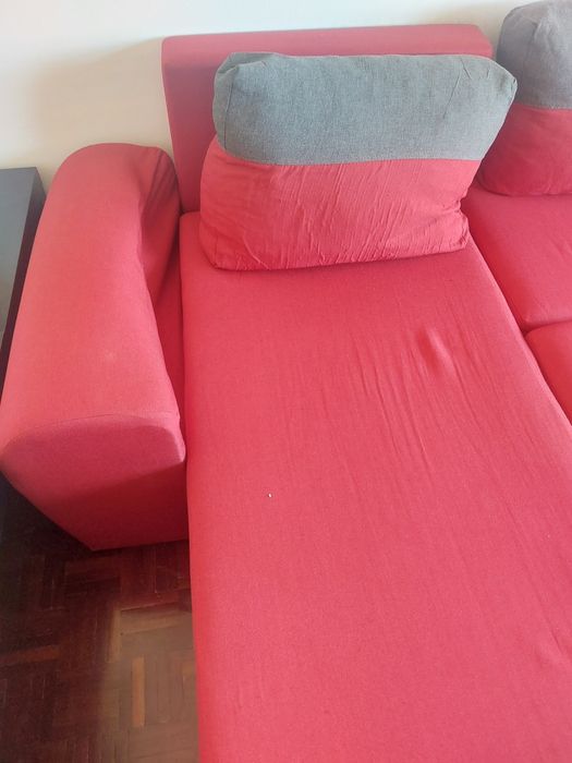 Sofá cama com chaise longue reversível