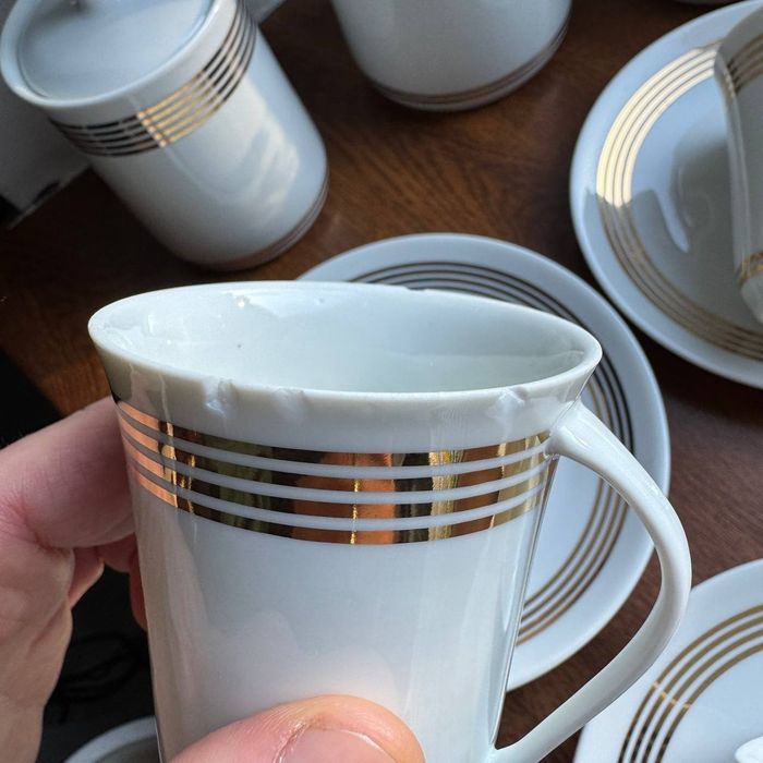 Serwis do kawy „Krokus”, porcelana Ćmielów, proj. W. Potacki, lata 60