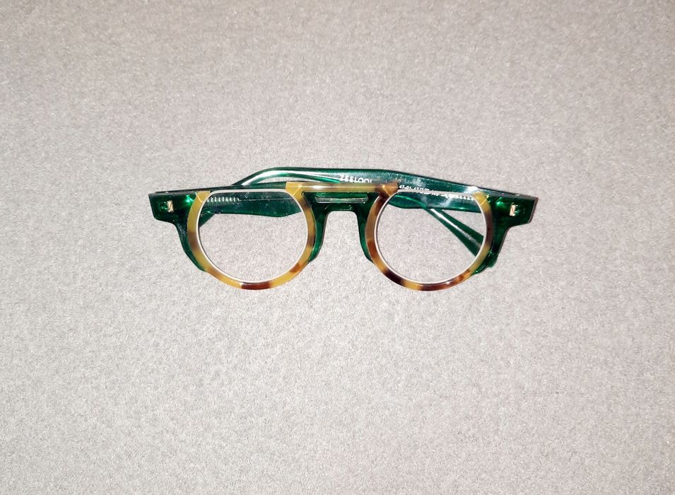 Okulary korekcyjne oryginalne zielone okrągłe modne retro