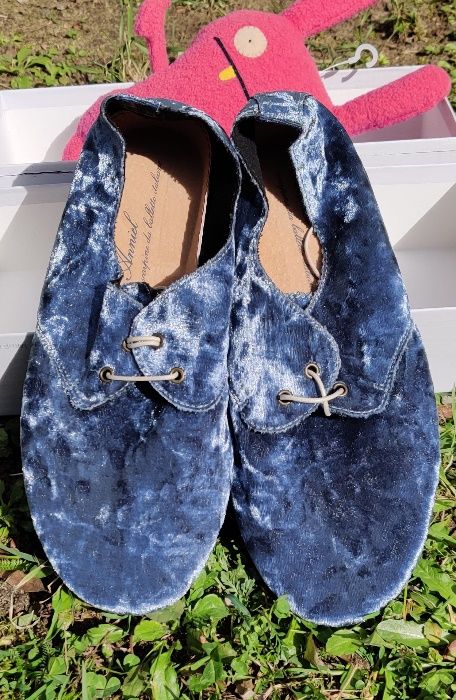 Anniel 38 nowe buty oksfordy welur velvet aksamit