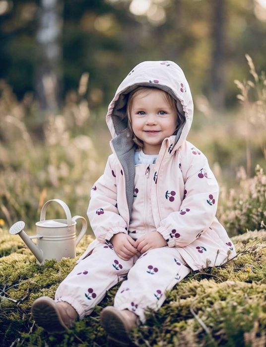 Демісезонний роздільний комбінезон вишеньки ріст від 80 до 130 см