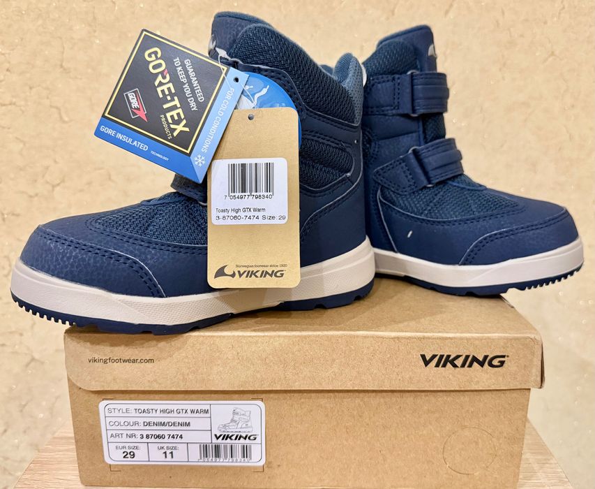 Зимові черевики Viking Gore-Tex 29 р.,устілка 19,4 см,ширина 7 см,нові
