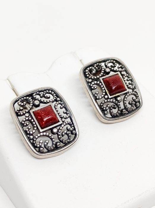 Kolczyki srebrne oksydowane