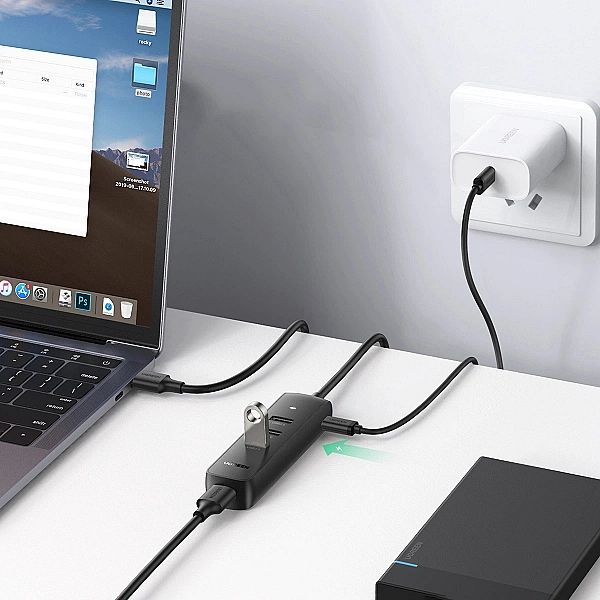 Ugreen rozdzielacz HUB USB Typ A - 4x USB 3.2 Gen 1 czarny (CM416, 806