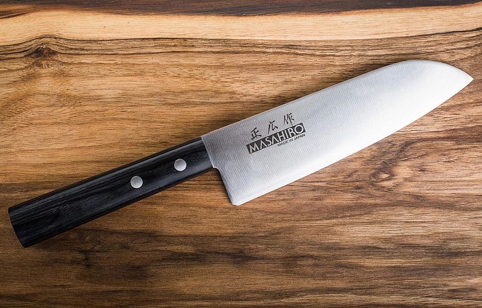 Nóż Masahiro Sankei Santoku 165mm czarny [35841]