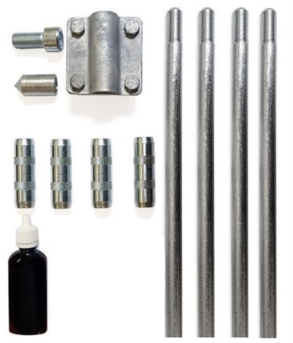 Комплект заземлення з оцинкованої сталі d16 довжина 6 метрів